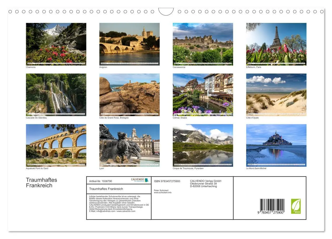 Bild: 9783457275900 | Traumhaftes Frankreich (Wandkalender 2026 DIN A3 quer), CALVENDO...