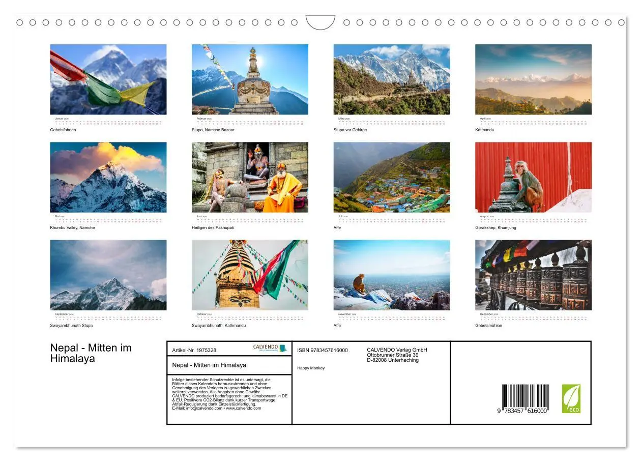 Bild: 9783457616000 | Nepal - Mitten im Himalaya (Wandkalender 2026 DIN A3 quer),...