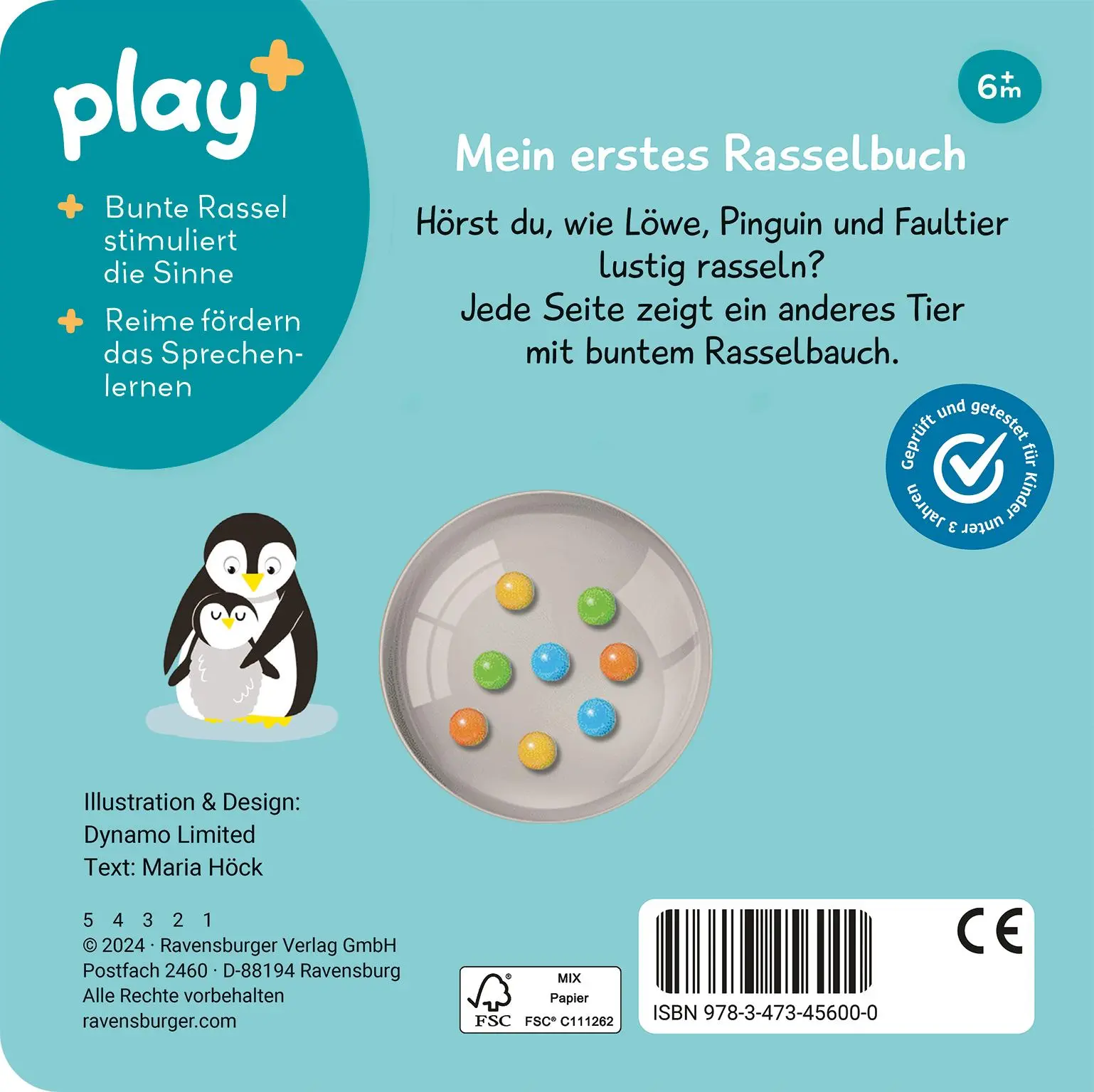 Rückseite: 9783473456000 | Play+ Schütteln, rasseln, spielen Erste Tiere - ab 6 Monate | Höck