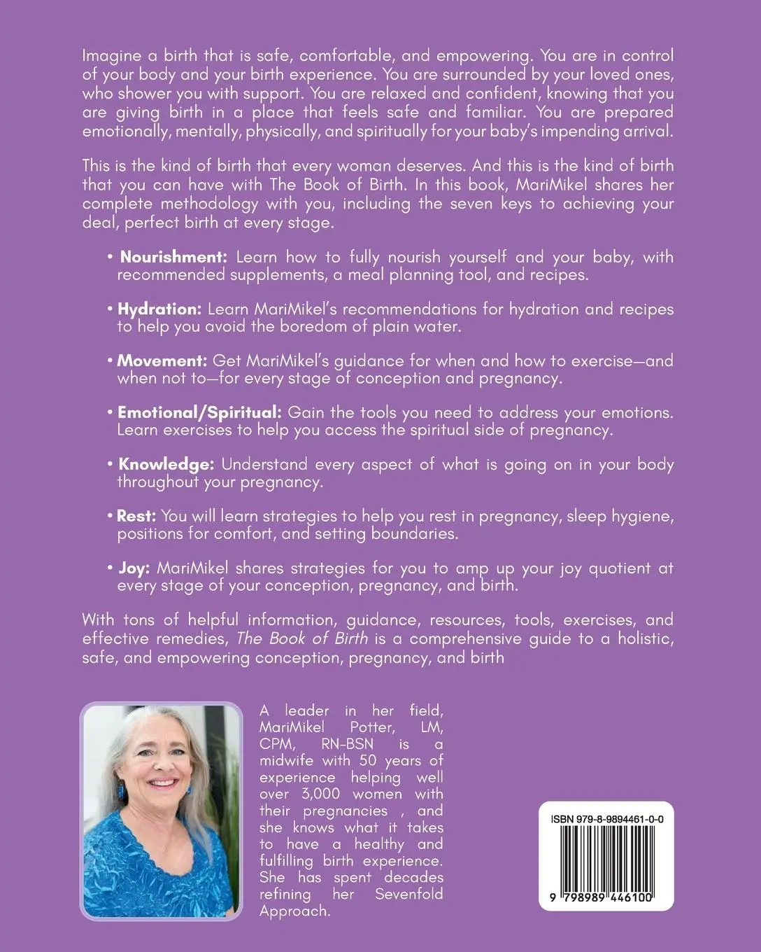 Rückseite: 9798989446100 | The Book of Birth, Volume I | CPM LM RN-BSN MariMikel Potter | Buch