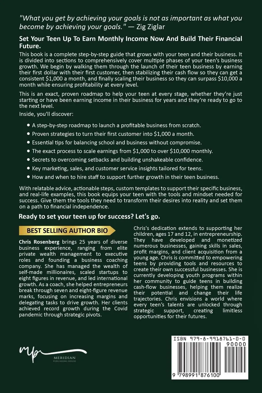 Rückseite: 9798991876100 | Earn Money in Your Teen Business | Chris Rosenberg | Taschenbuch