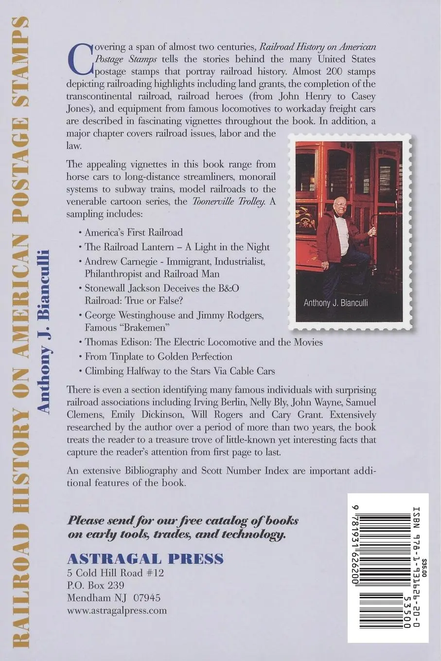 Rückseite: 9781931626200 | Railroad History on American Postage Stamps | Anthony J. Bianculli