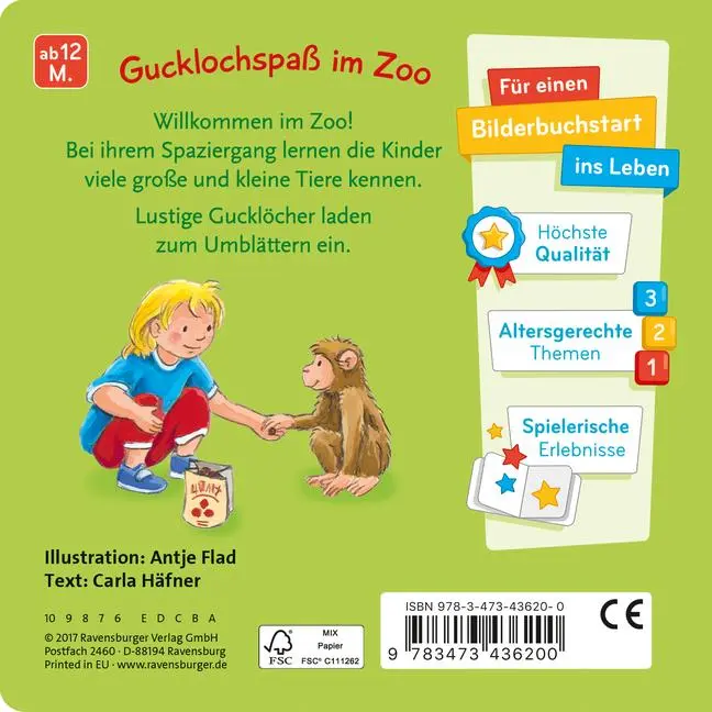 Bild: 9783473436200 | Mein Zoo Gucklochbuch | Carla Häfner | Buch | 20 S. | Deutsch | 2017
