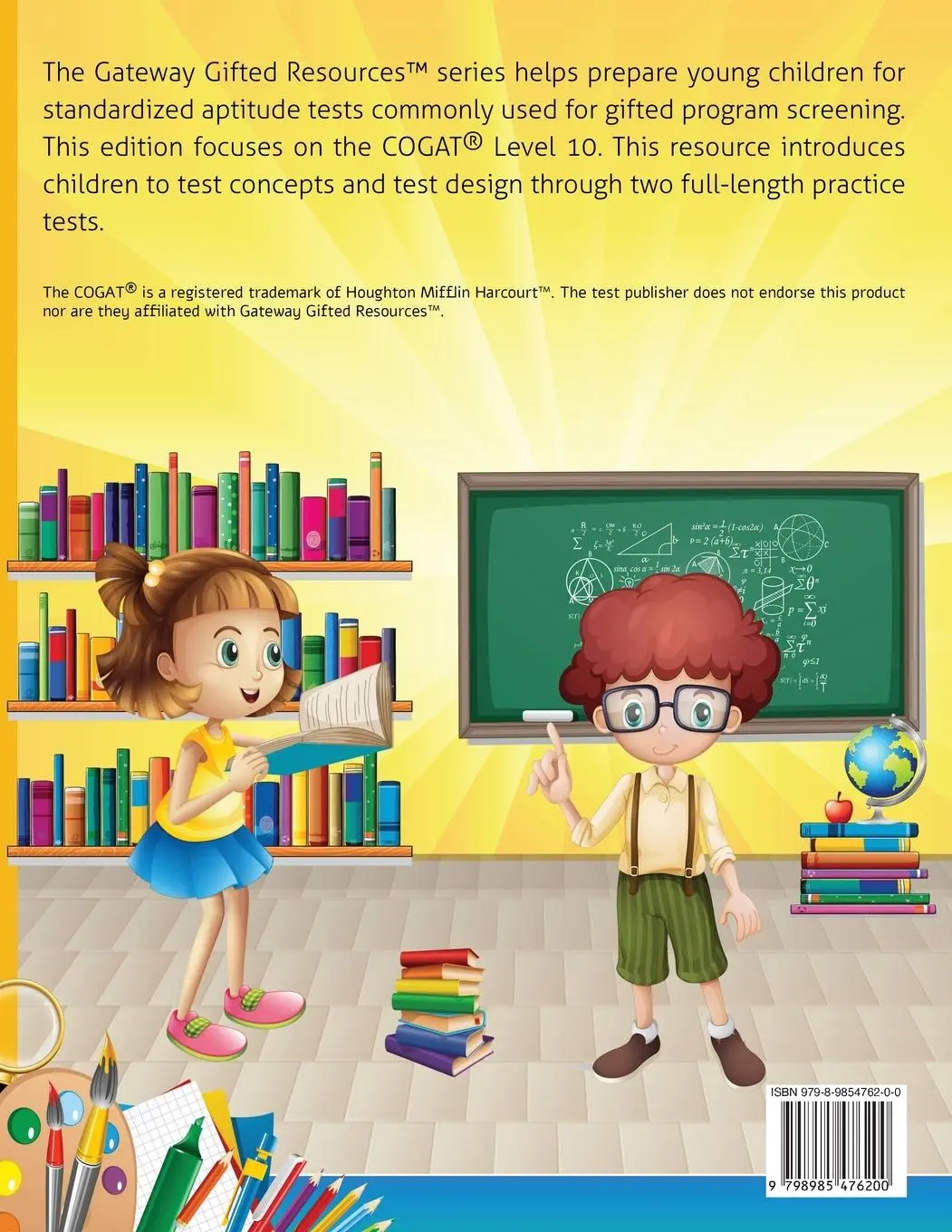 Rückseite: 9798985476200 | COGAT Test Prep Grade 4 Level 10 | Gateway Gifted Resources | Buch