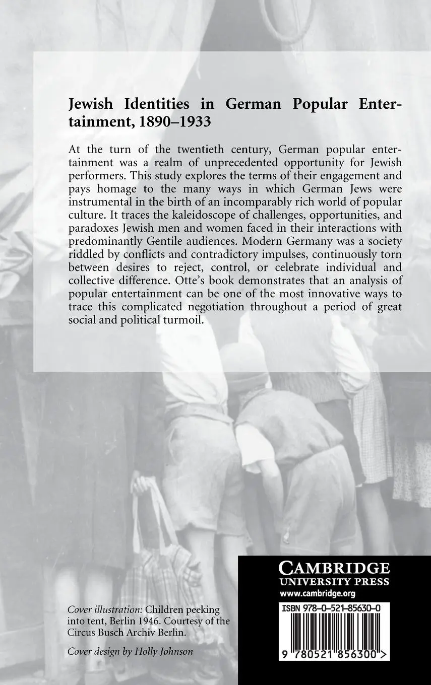 Rückseite: 9780521856300 | Jewish Identities in German Popular Entertainment, 1890-1933 | Otte