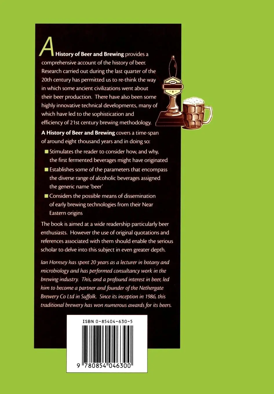 Rückseite: 9780854046300 | History of Beer and Brewing | Ian S Hornsey | Taschenbuch | Englisch