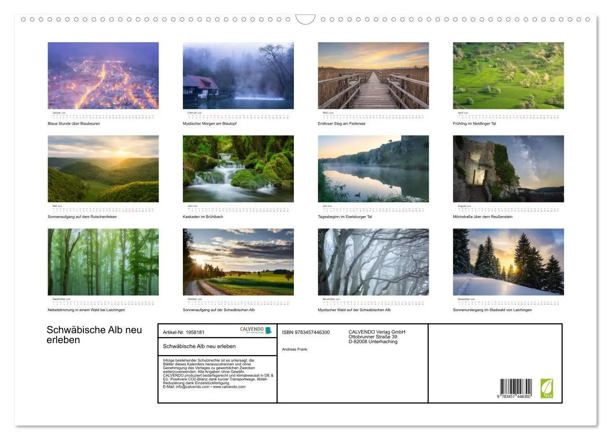 Bild: 9783457446300 | Schwäbische Alb neu erleben (Wandkalender 2026 DIN A2 quer),...