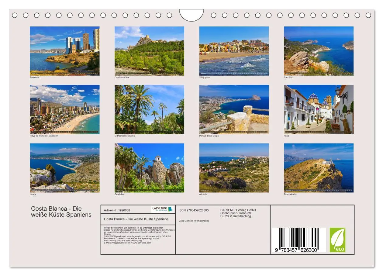 Bild: 9783457826300 | Costa Blanca - Die weiße Küste Spaniens (Wandkalender 2026 DIN A4...