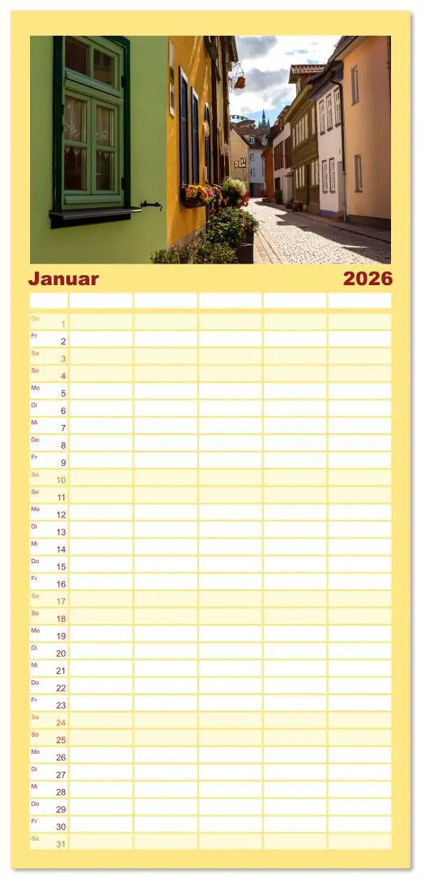 Bild: 9783516606300 | Familienplaner 2026 - Romantisches Erfurt - Reise durch das schöne...