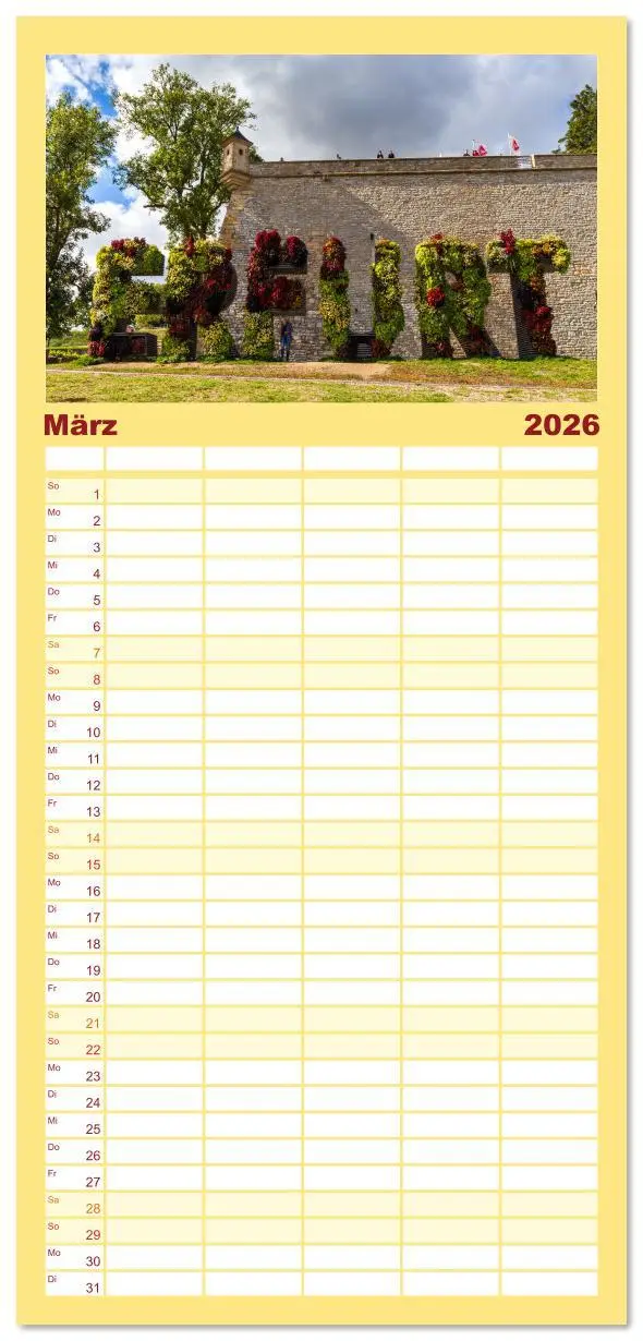 Bild: 9783516606300 | Familienplaner 2026 - Romantisches Erfurt - Reise durch das schöne...