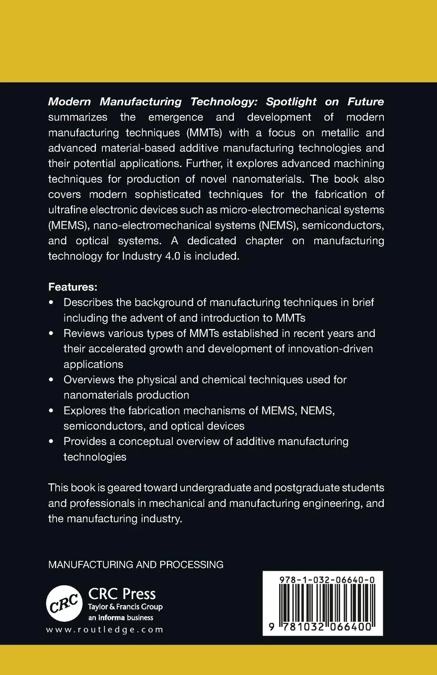 Rückseite: 9781032066400 | Modern Manufacturing Technology | Spotlight on Future | Taschenbuch