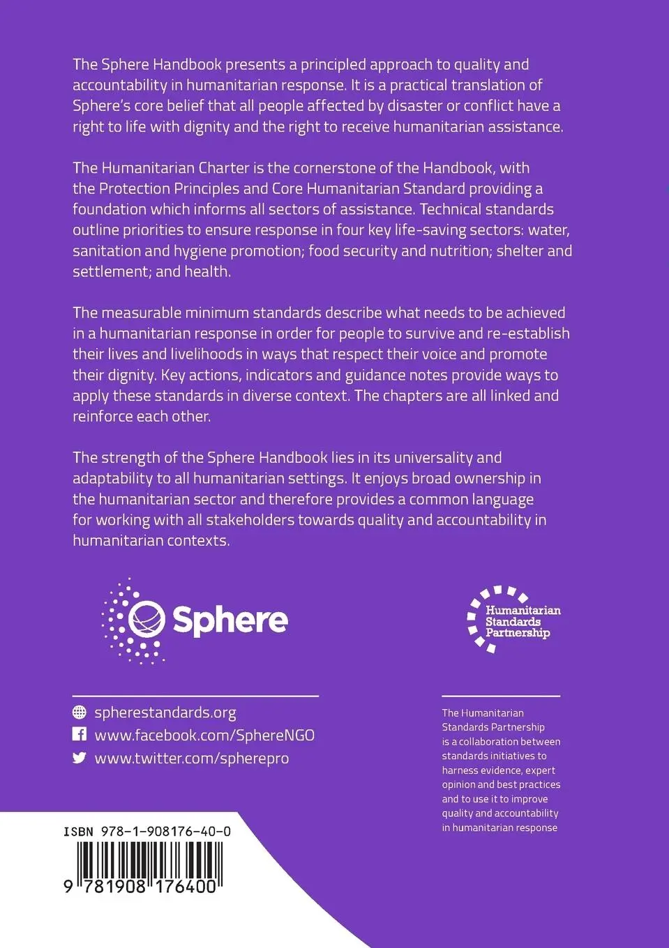 Rückseite: 9781908176400 | The Sphere Handbook | Sphere Association | Taschenbuch | Englisch