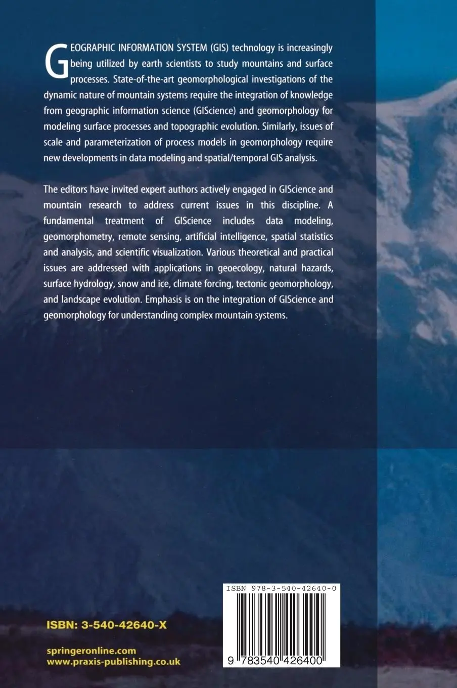 Rückseite: 9783540426400 | Geographic Information Science and Mountain Geomorphology | Buch