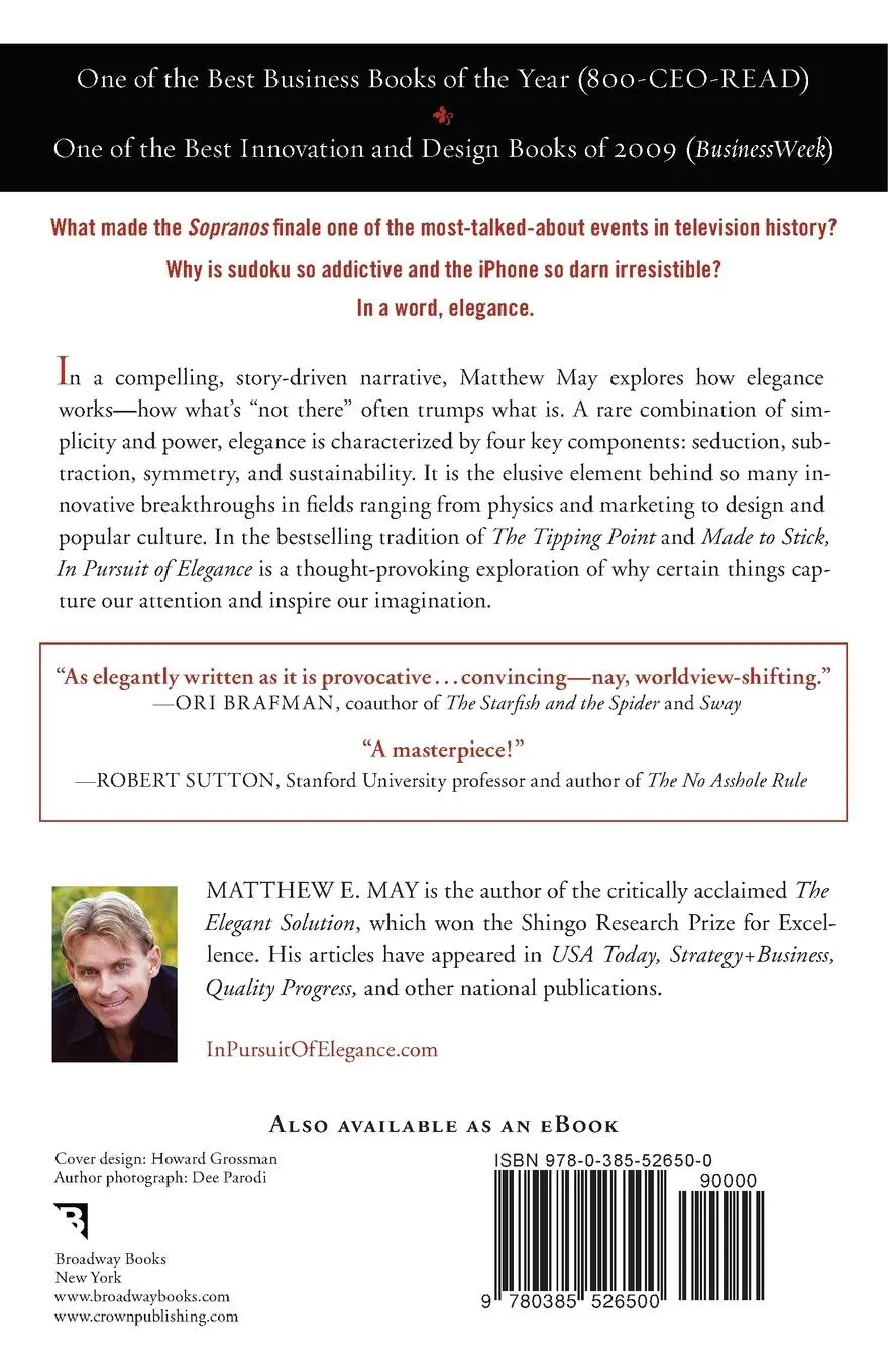 Rückseite: 9780385526500 | In Pursuit of Elegance | Why the Best Ideas Have Something Missing