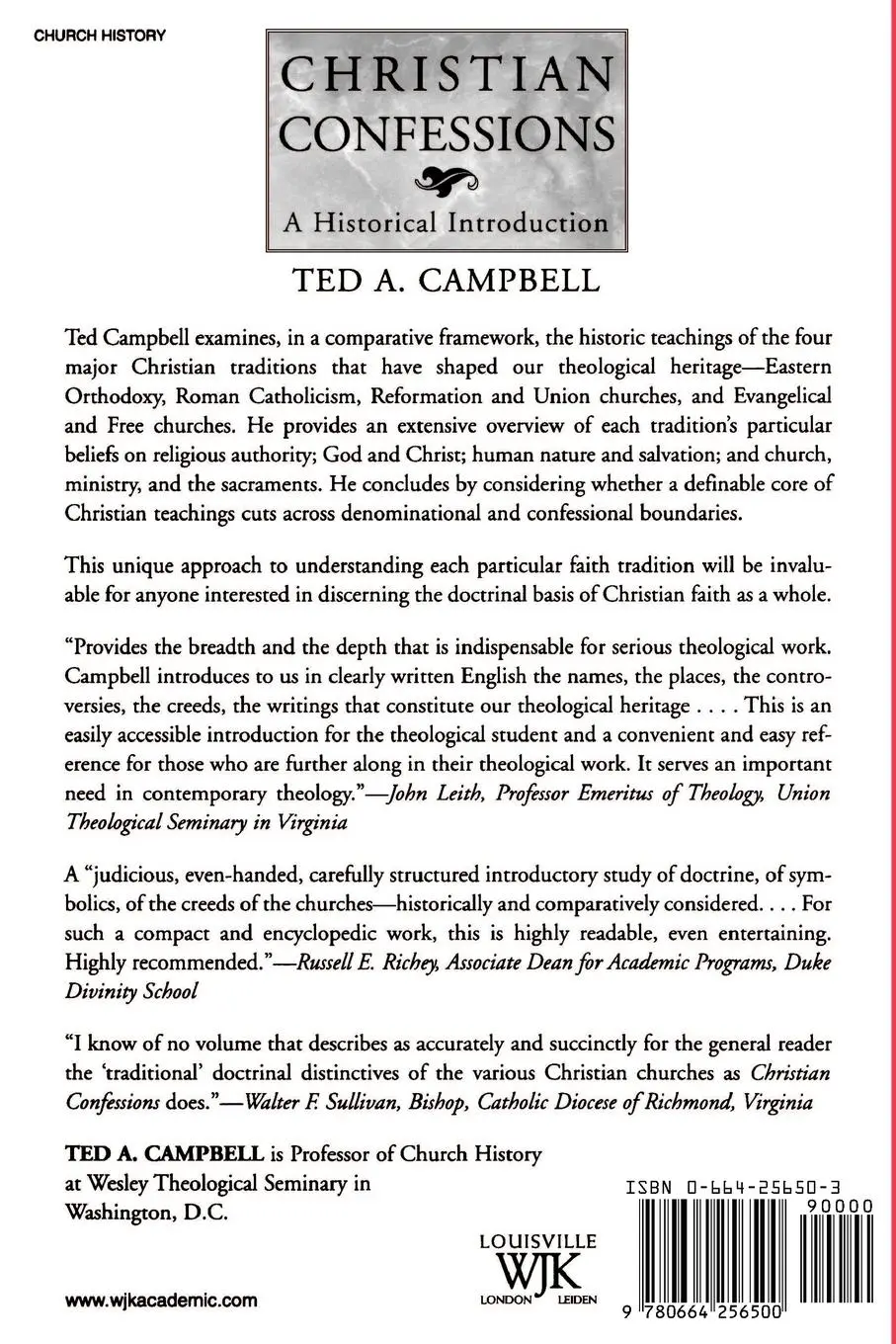 Rückseite: 9780664256500 | Christian Confessions | Ted A. Campbell | Taschenbuch | Englisch