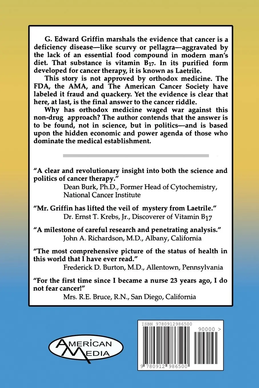 Rückseite: 9780912986500 | World Without Cancer | G. Edward Griffin | Taschenbuch | Englisch