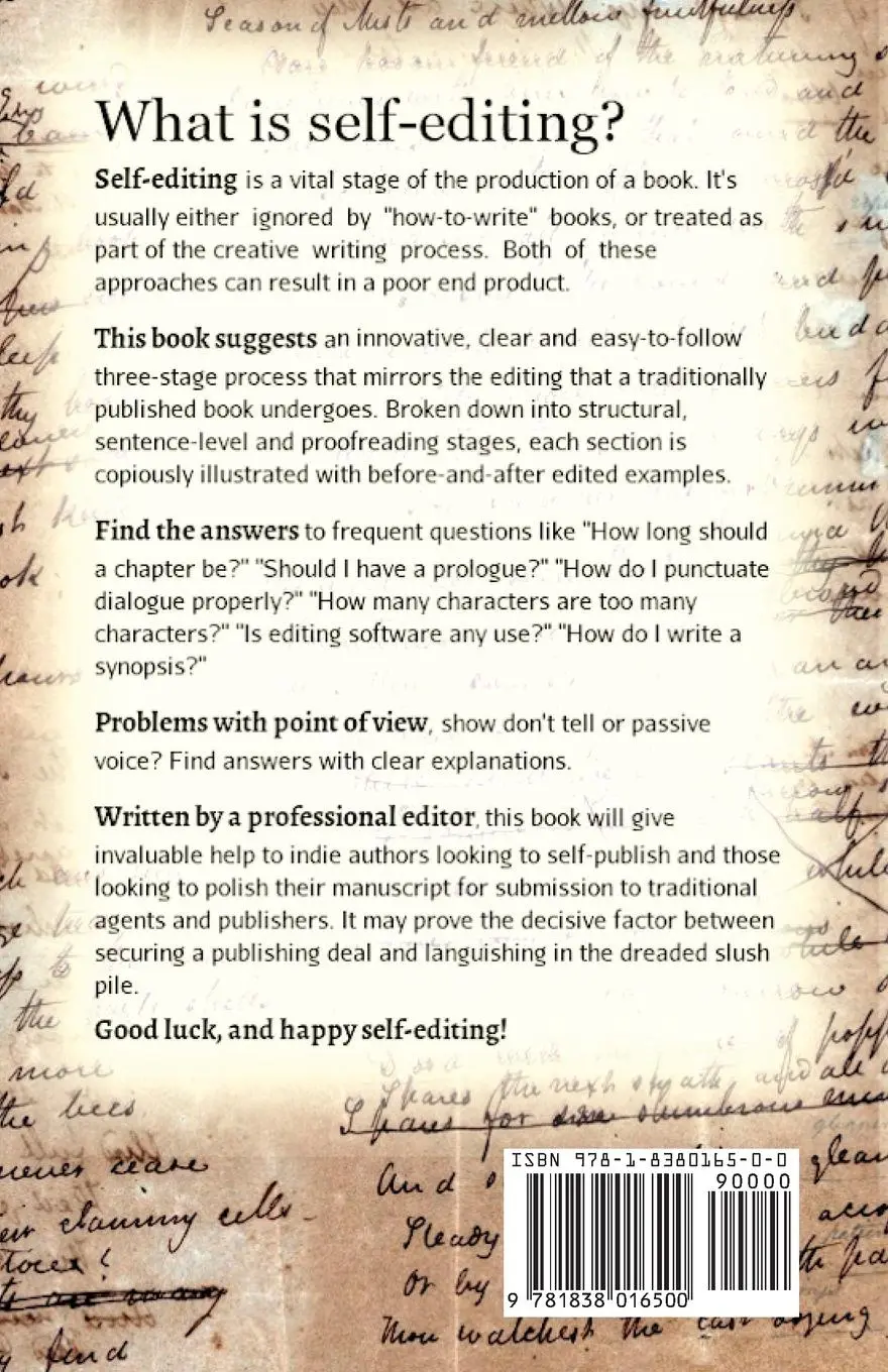 Rückseite: 9781838016500 | Self-editing for Self-publishers | Richard Bradburn | Taschenbuch