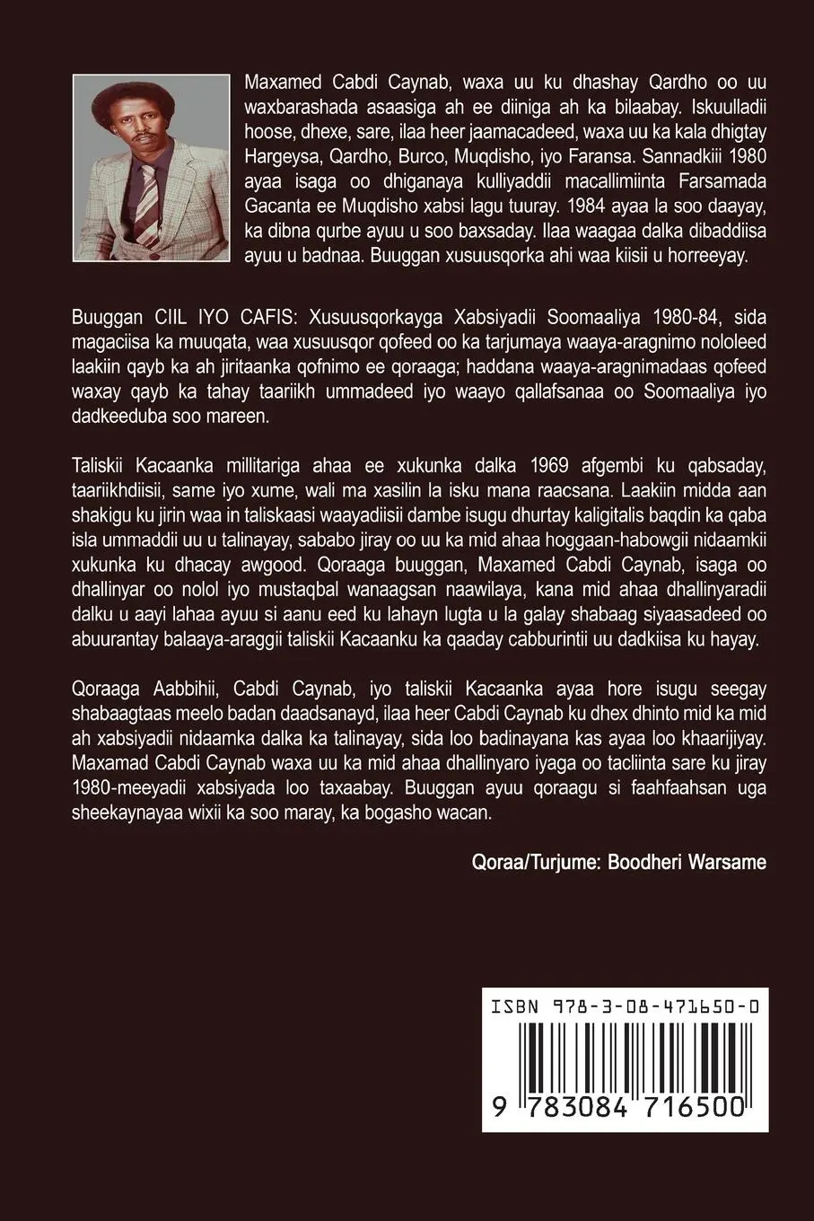 Rückseite: 9783084716500 | CIIL IYO CAFIS | Mohamed Abdi Aynab | Taschenbuch | Somali | 2024