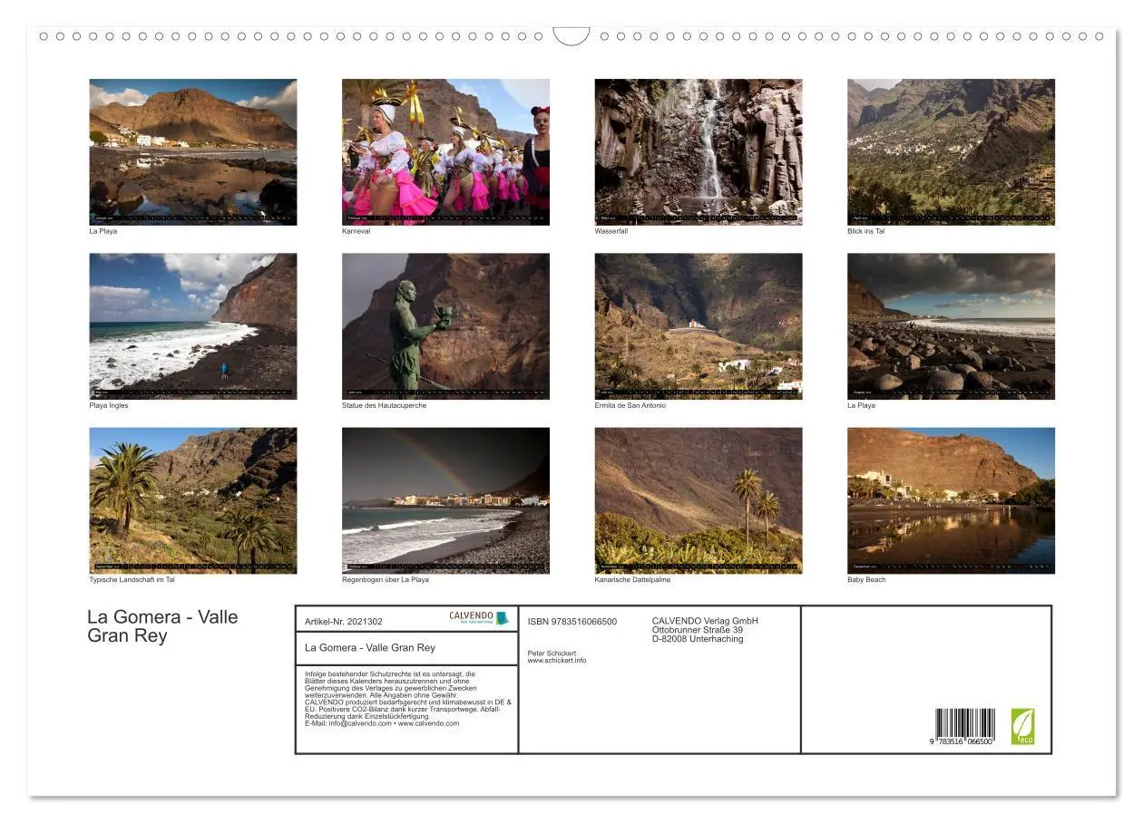 Bild: 9783516066500 | La Gomera - Valle Gran Rey (Wandkalender 2026 DIN A2 quer),...