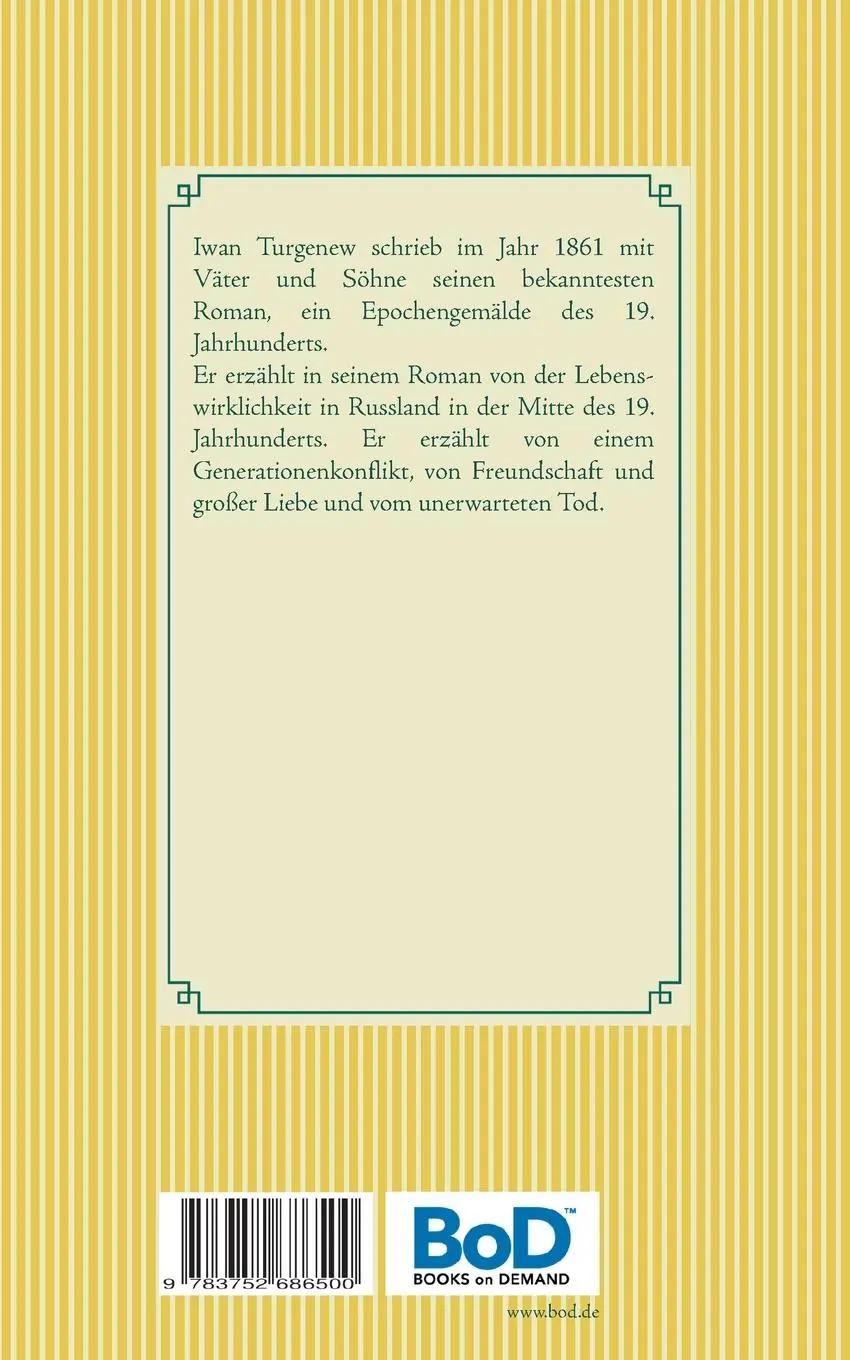 Rückseite: 9783752686500 | Väter und Söhne | Band 167 | Ivan Sergeeviç Turgenev | Taschenbuch