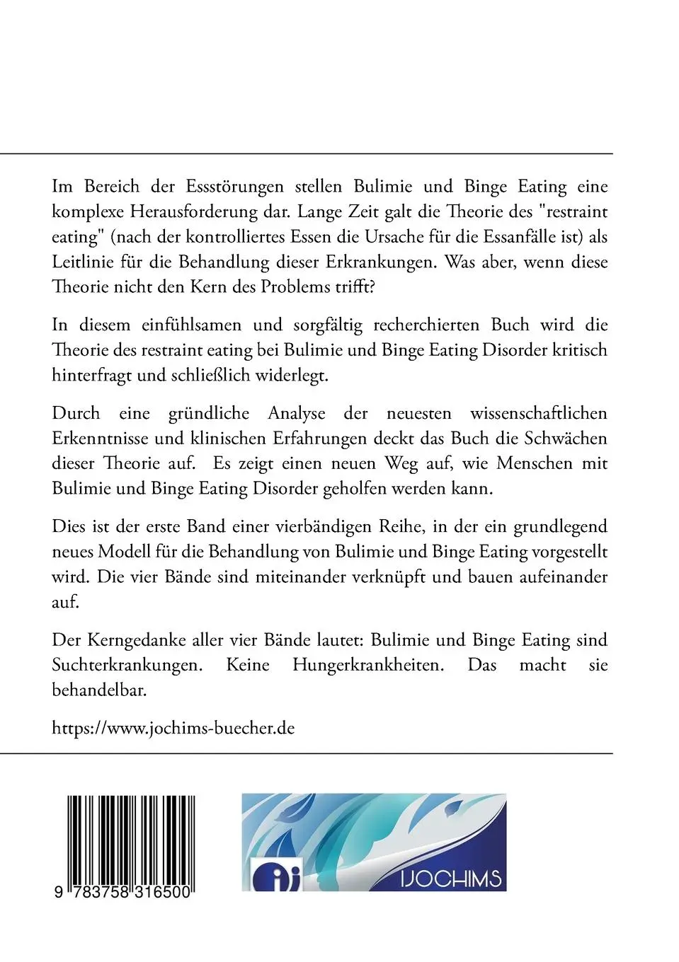 Rückseite: 9783758316500 | Zucker, Vagus, Bulimie | Inke Jochims | Taschenbuch | Paperback | 2024