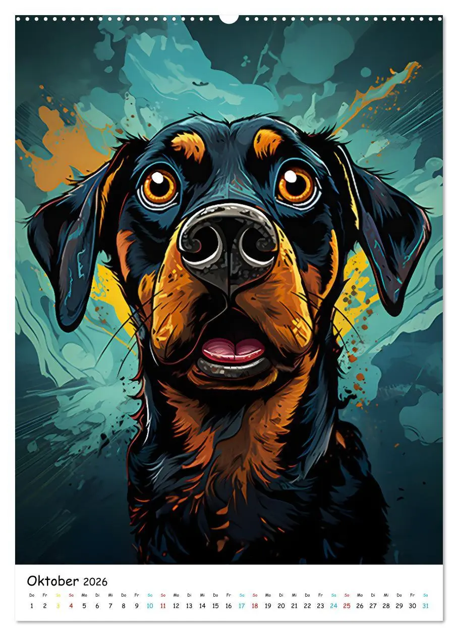 Bild: 9783516296600 | Crazy Dogs Bekannte Hunderassen im Comicstyle (Wandkalender 2026...