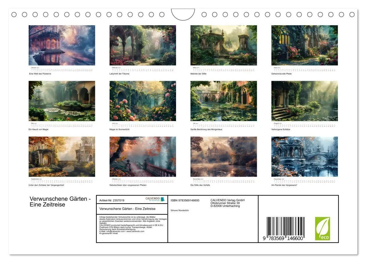 Bild: 9783569146600 | Verwunschene Gärten - Eine Zeitreise (Wandkalender 2027 DIN A4...