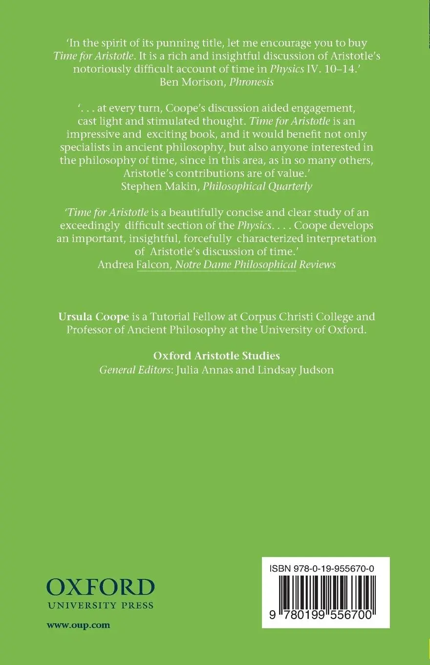 Rückseite: 9780199556700 | TIME ARISTOTLE OASS | NCS P | Ursula Coope | Taschenbuch | Englisch