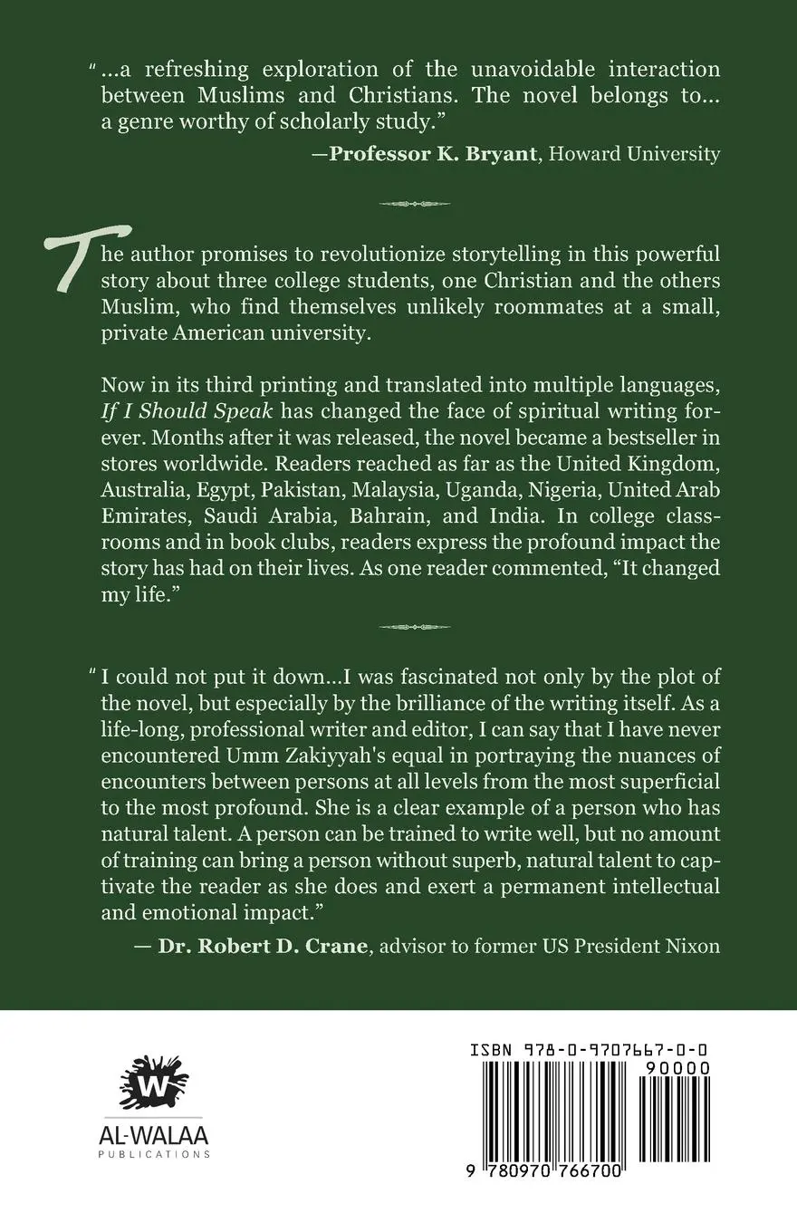 Rückseite: 9780970766700 | If I Should Speak, A Novel | Umm Zakiyyah | Taschenbuch | Englisch