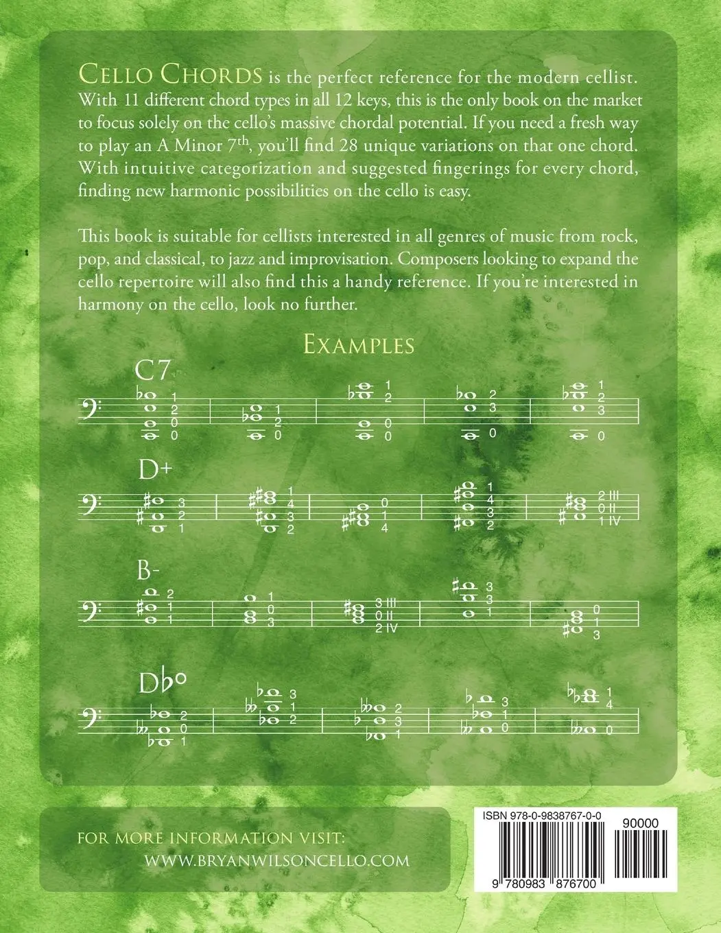 Rückseite: 9780983876700 | Cello Chords | Bryan Wilson | Taschenbuch | Kartoniert / Broschiert
