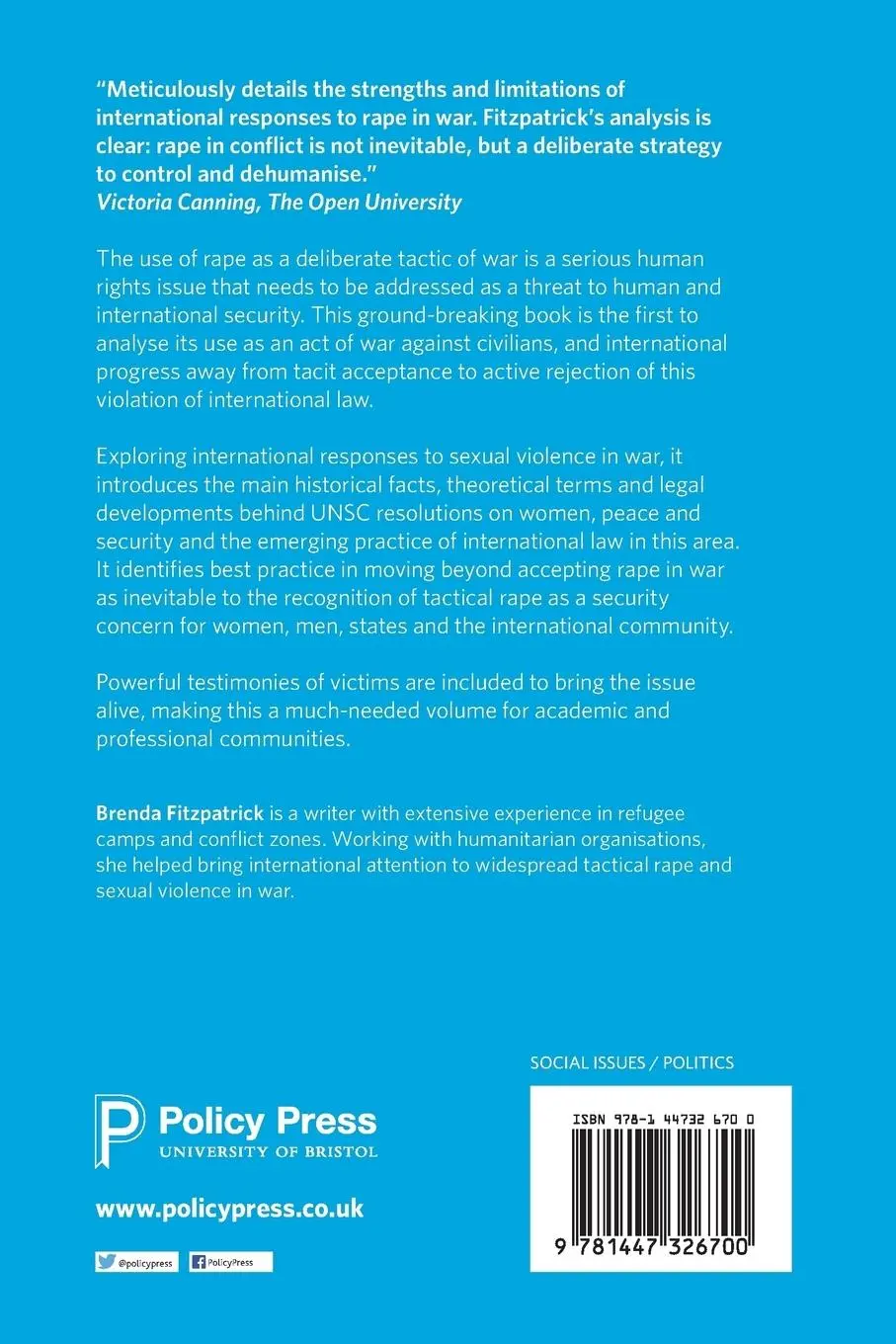 Rückseite: 9781447326700 | Tactical rape in war and conflict | Brenda Fitzpatrick | Taschenbuch