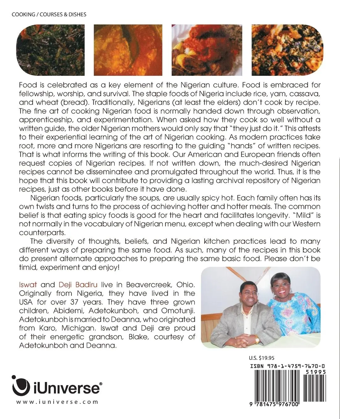 Rückseite: 9781475976700 | Isi Cookbook | Collection of Easy Nigerian Recipes | Badiru (u. a.)