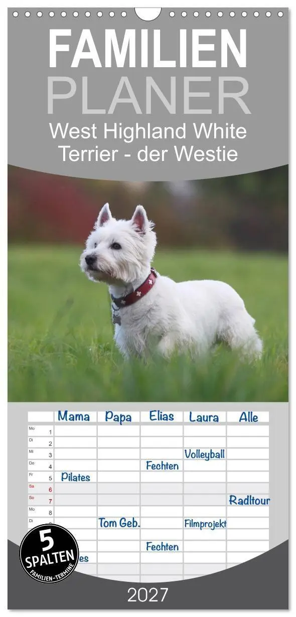 Cover: 9783594336700 | Familienplaner 2027 - West Highland White Terrier - Selbstbewustes...