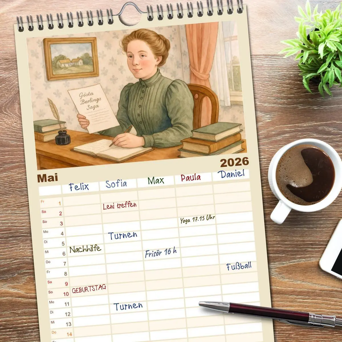 Bild: 9783516656800 | Familienplaner 2026 - Selma Lagerlöf mit 5 Spalten (Wandkalender,...