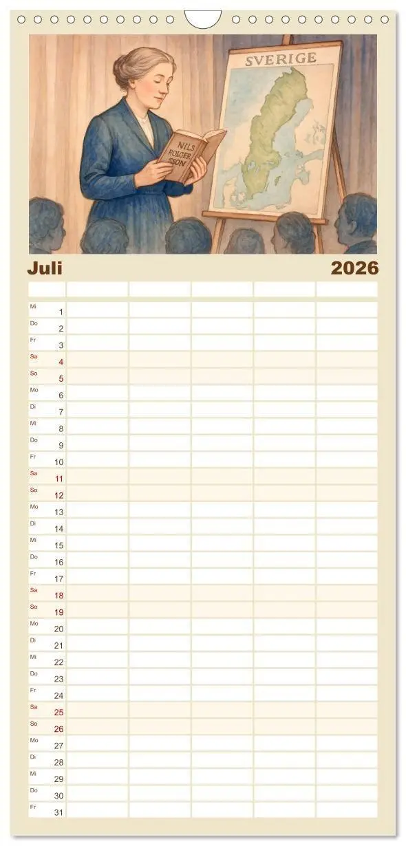 Bild: 9783516656800 | Familienplaner 2026 - Selma Lagerlöf mit 5 Spalten (Wandkalender,...