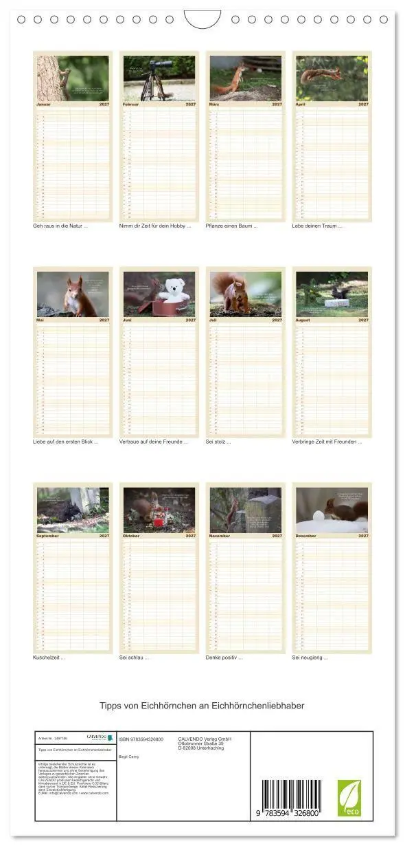 Bild: 9783594326800 | Familienplaner 2027 - Tipps von Eichhörnchen an...