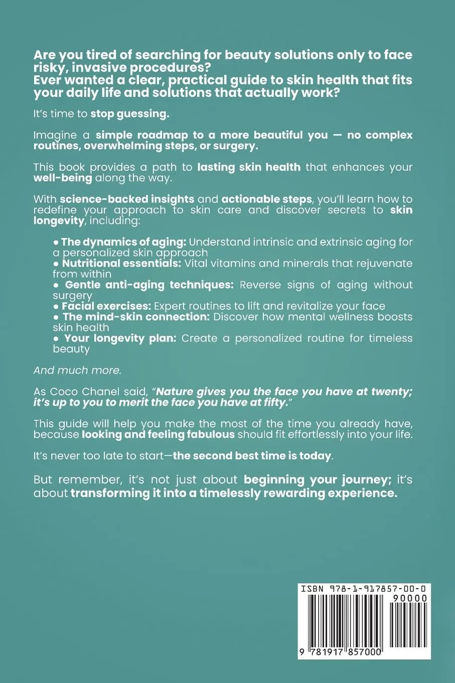 Rückseite: 9781917857000 | Skin Longevity Secrets Unveiled | Ageless Revelations | Taschenbuch