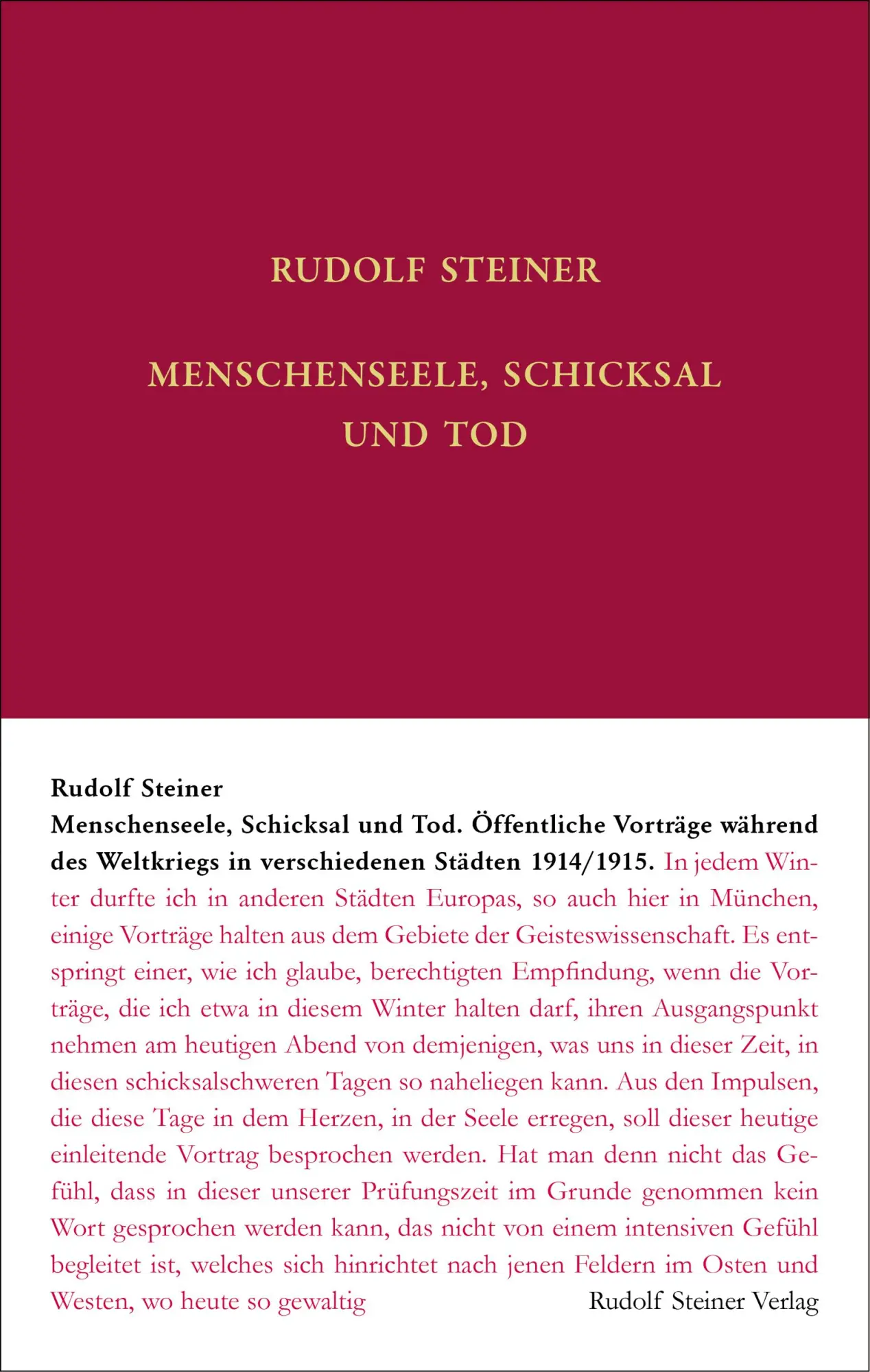 Cover: 9783727407000 | Menschenseele, Schicksal und Tod | Rudolf Steiner | Buch | 1042 S.
