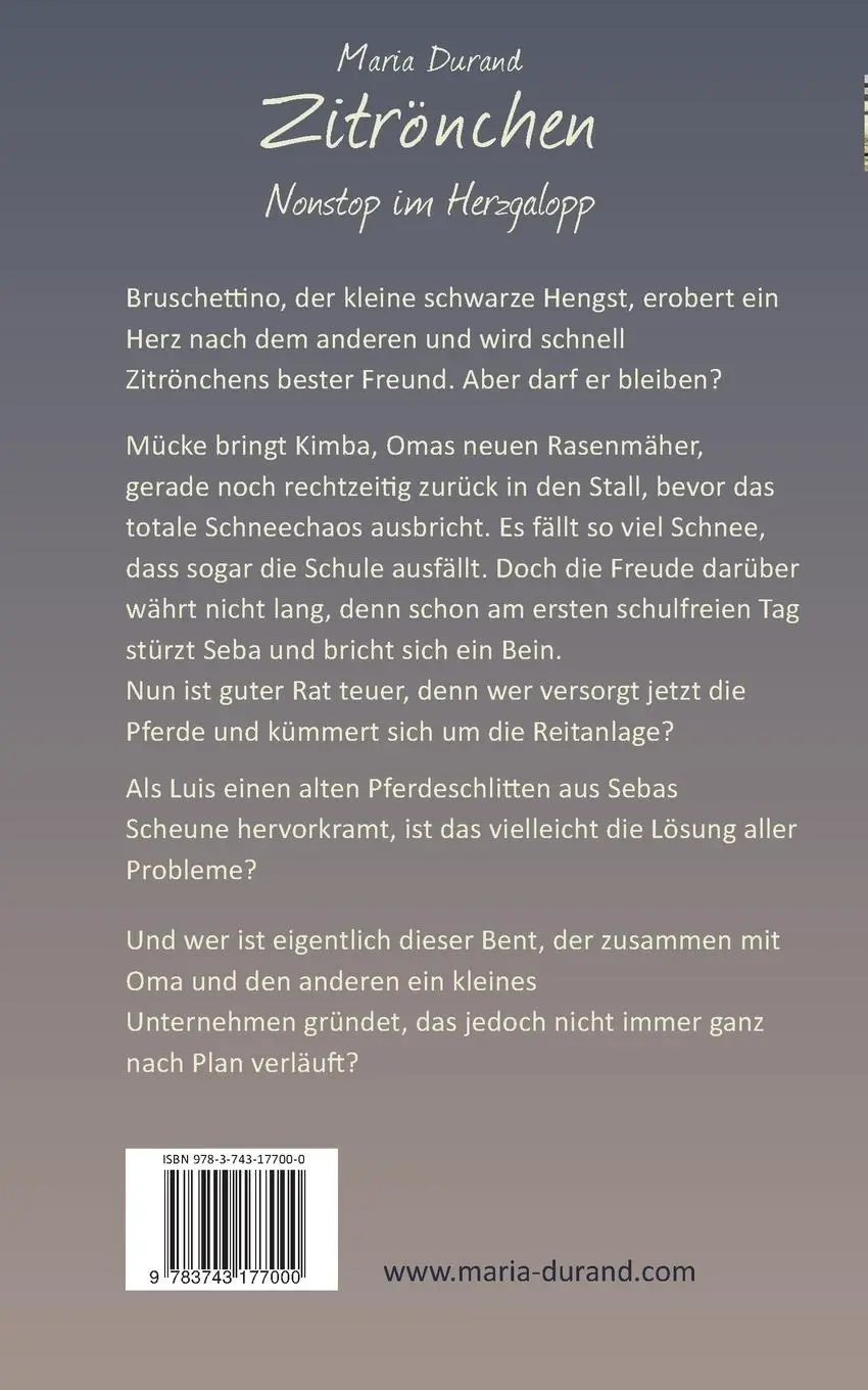 Rückseite: 9783743177000 | Zitrönchen | Nonstop im Herzgalopp | Maria Durand | Taschenbuch | 2023