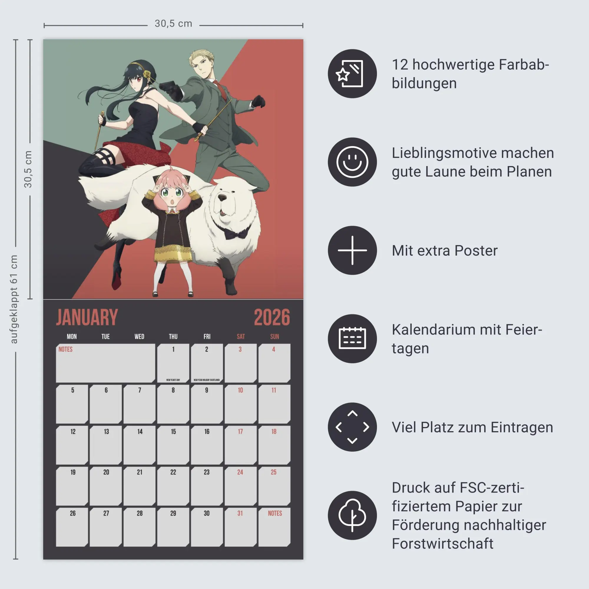 Bild: 9783840197000 | Spy x Family Broschurkalender 2026 | Kalender | 28 S. | Englisch