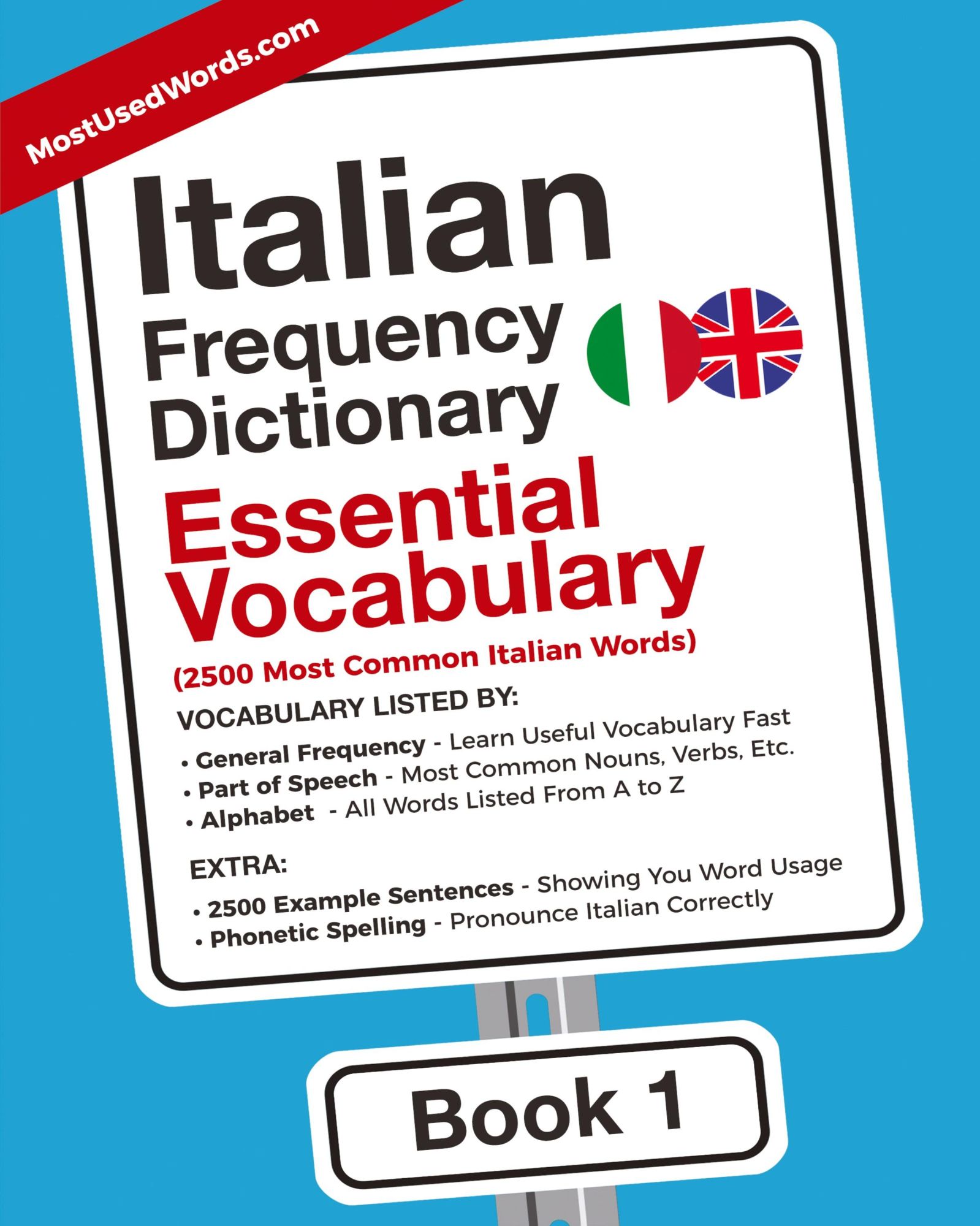 Cover: 9789492637000 | Italian Frequency Dictionary - Essential Vocabulary | Mostusedwords