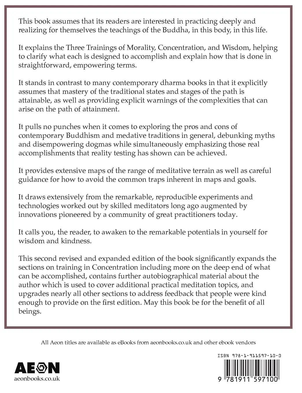 Rückseite: 9781911597100 | Mastering the Core Teachings of the Buddha | Daniel Ingram | Buch