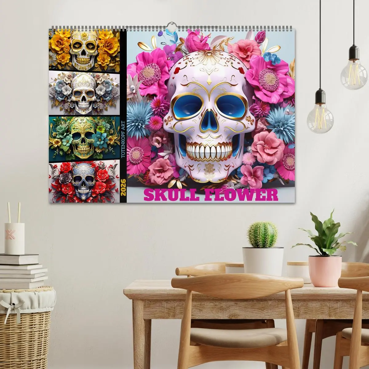 Bild: 9783457507100 | Skull Flower - Totenkopf ART (Wandkalender 2026 DIN A2 quer),...