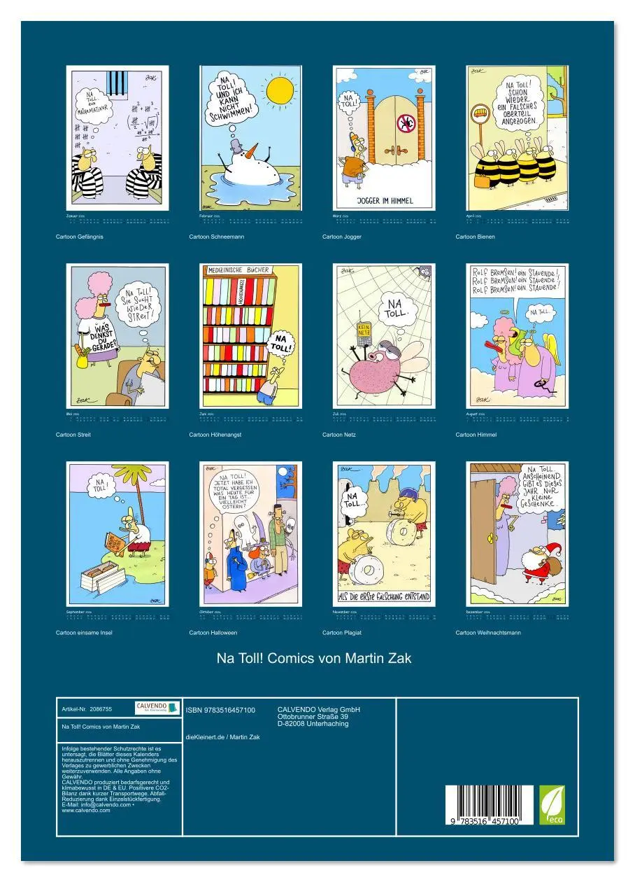 Bild: 9783516457100 | Na Toll! Comics von Martin Zak (Wandkalender 2026 DIN A3 hoch),...
