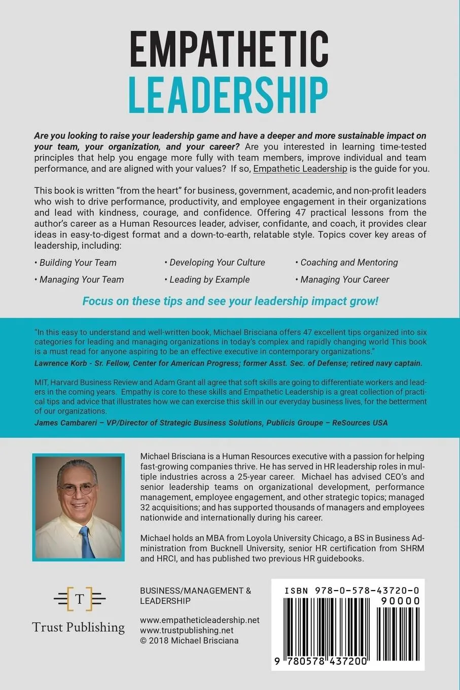 Rückseite: 9780578437200 | Empathetic Leadership | Michael F Brisciana | Taschenbuch | Englisch