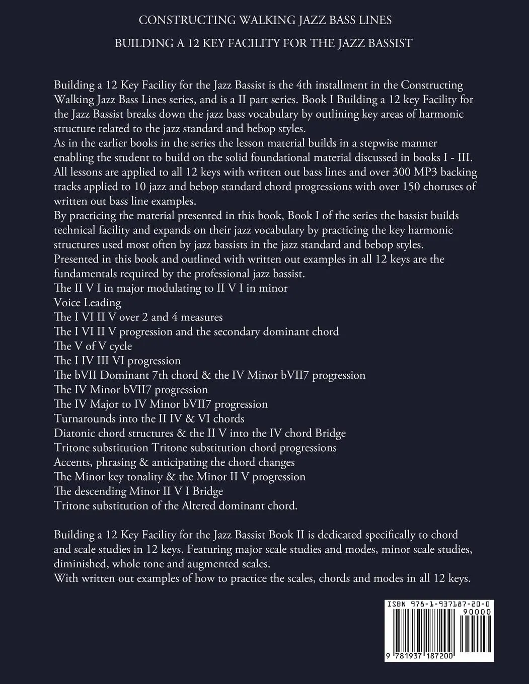 Rückseite: 9781937187200 | Constructing Walking Jazz Bass Lines Book IV - Building a 12 Key...