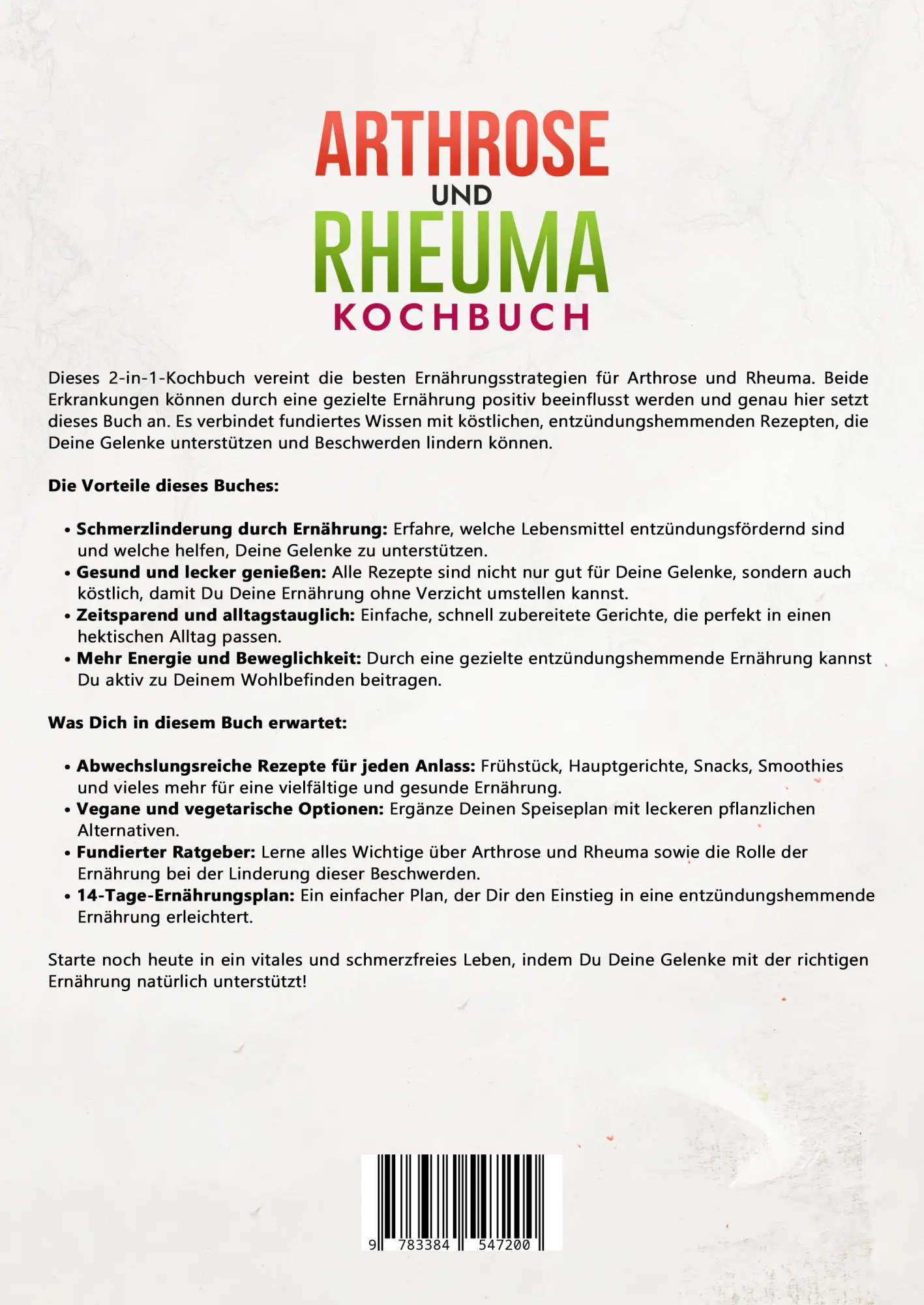 Rückseite: 9783384547200 | Arthrose und Rheuma Kochbuch | Lisa Ackermann | Taschenbuch | 288 S.