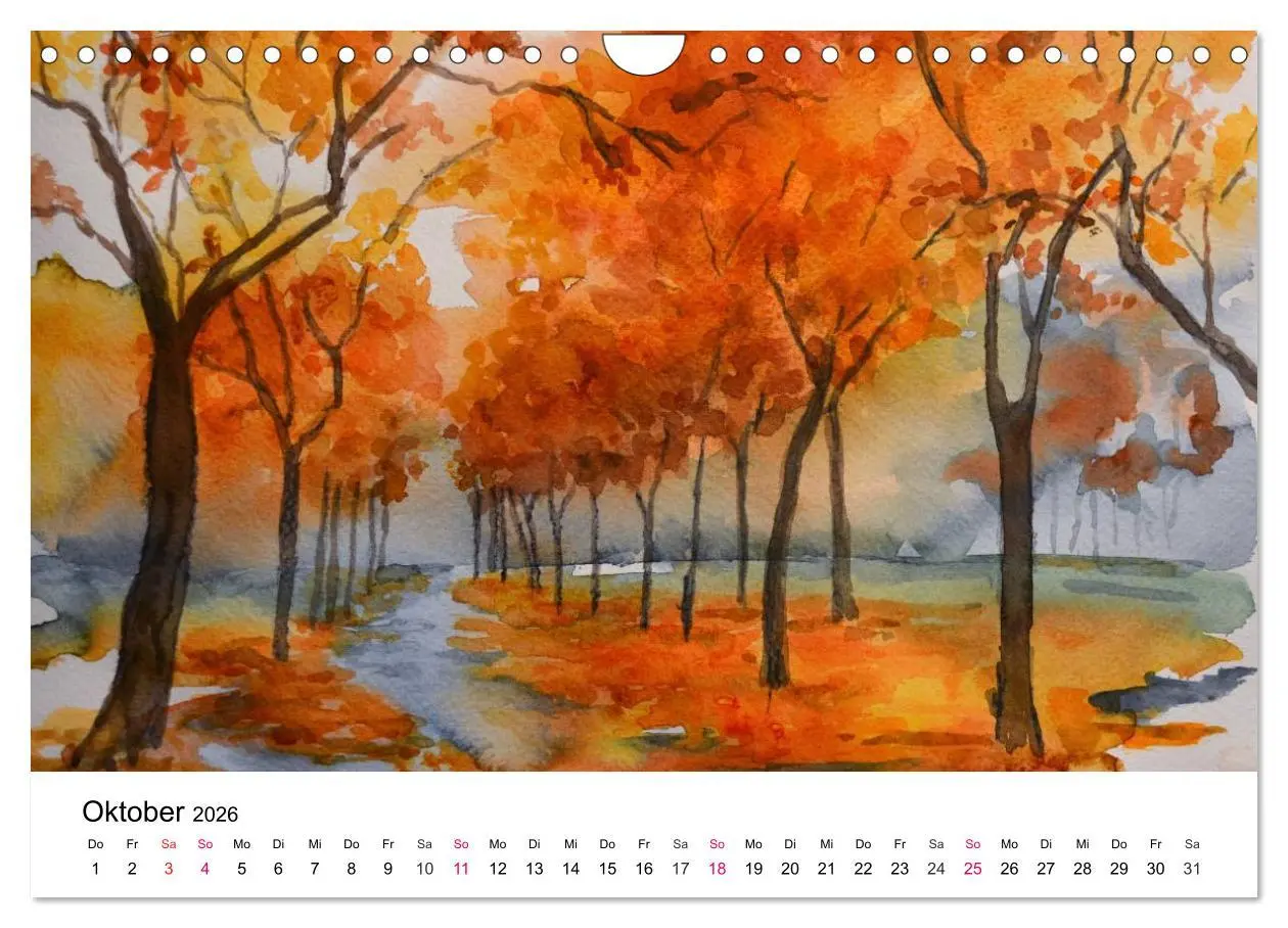 Bild: 9783457977200 | Mit Aquarellen durch das Jahr (Wandkalender 2026 DIN A4 quer),...