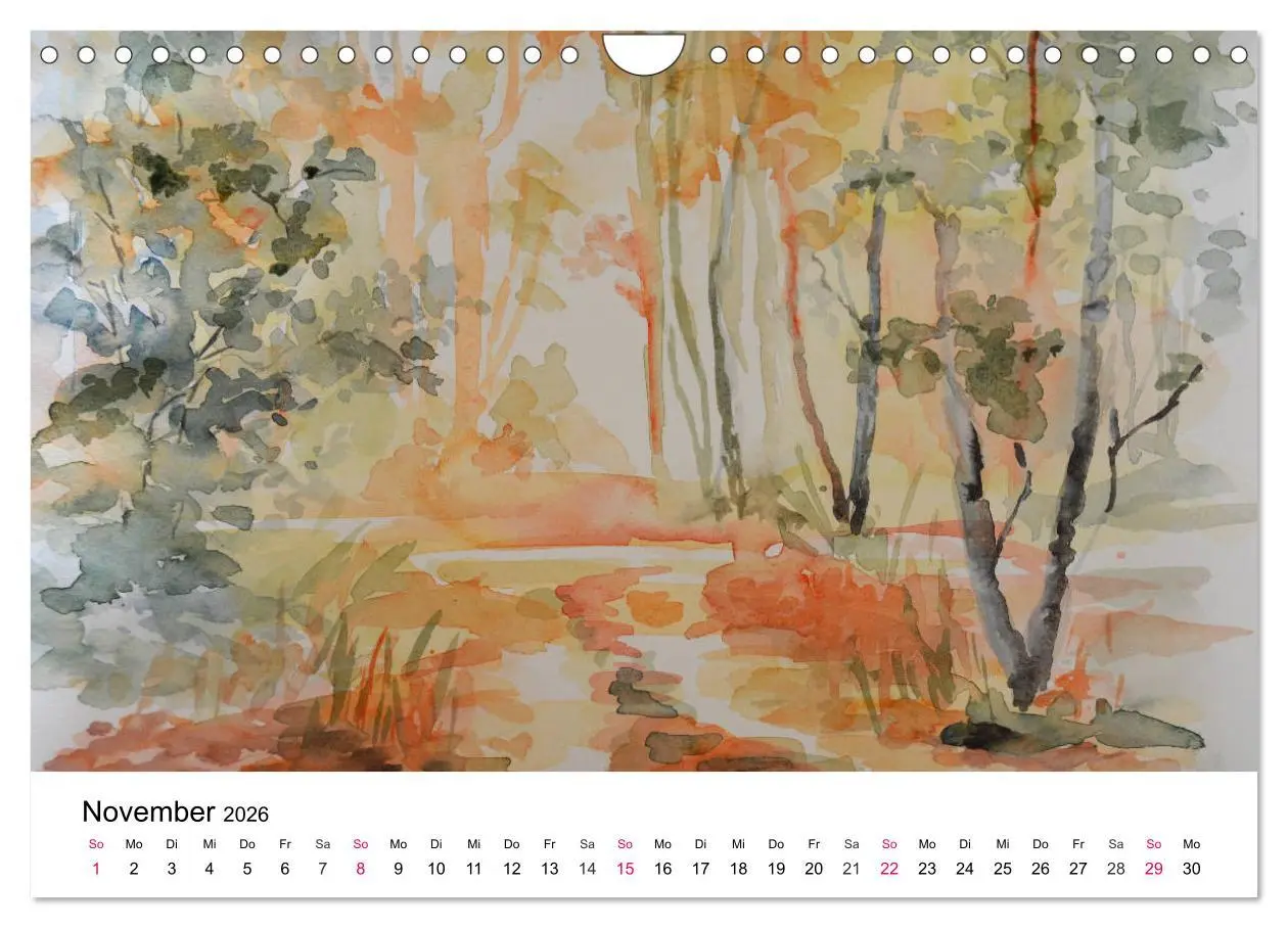 Bild: 9783457977200 | Mit Aquarellen durch das Jahr (Wandkalender 2026 DIN A4 quer),...