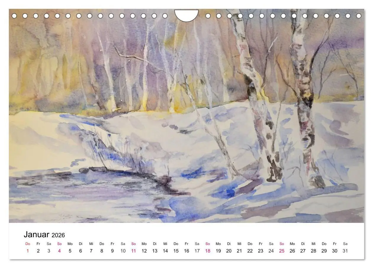 Bild: 9783457977200 | Mit Aquarellen durch das Jahr (Wandkalender 2026 DIN A4 quer),...